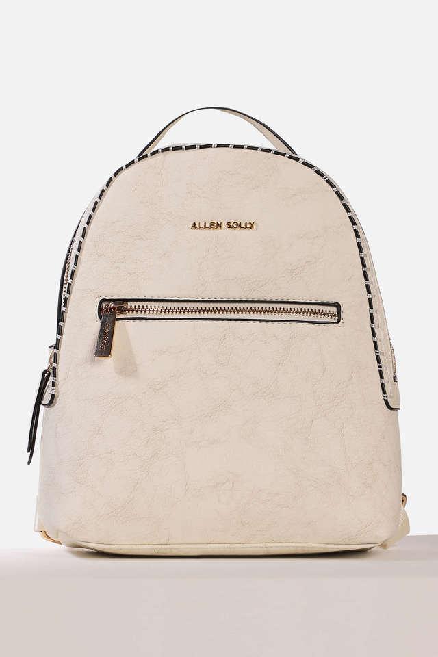 Buy ALLEN SOLLY Ivory Graphic Print PU Zipper Closure Women s Formal Backpack Shoppers Stop