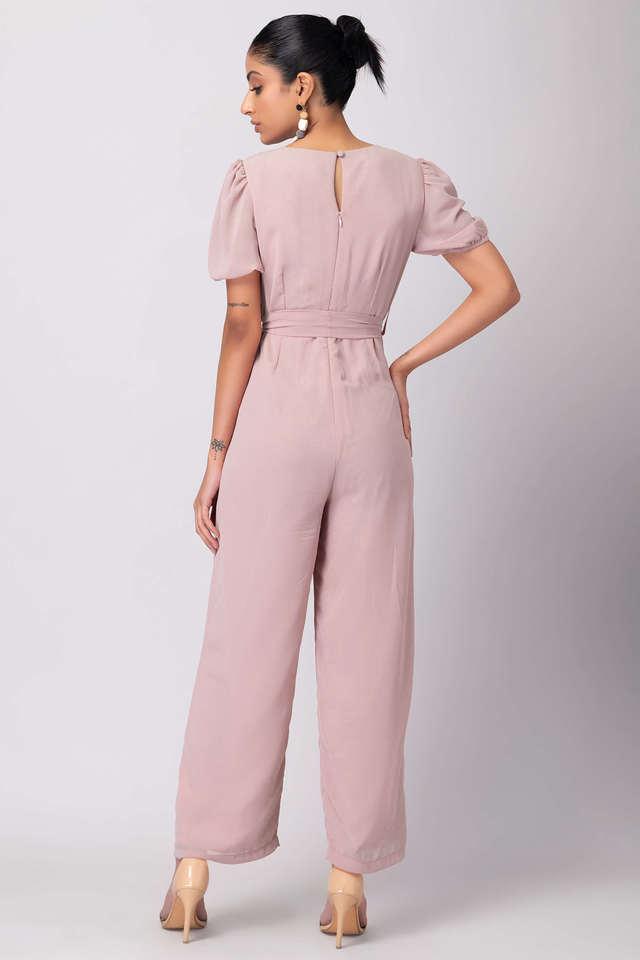 Pink colour hot sale jumpsuit