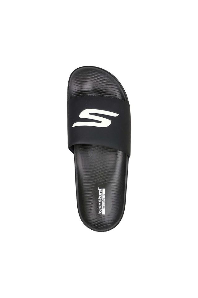 Buy SKECHERS Black Hyper Slide - Deriver Synthetic Leather Regular Slipon  Mens Flip Flops