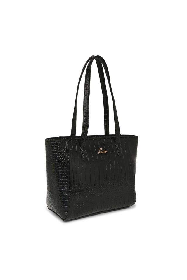 Buy LAVIE Black Zipper Closure PU Synthetic Womens Party Wear Tote Handbag Shoppers Stop