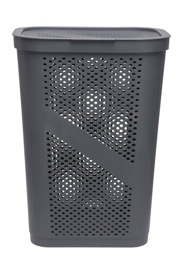 Buy SPREAD Dave Grey Rectangular Laundry Basket Shoppers Stop