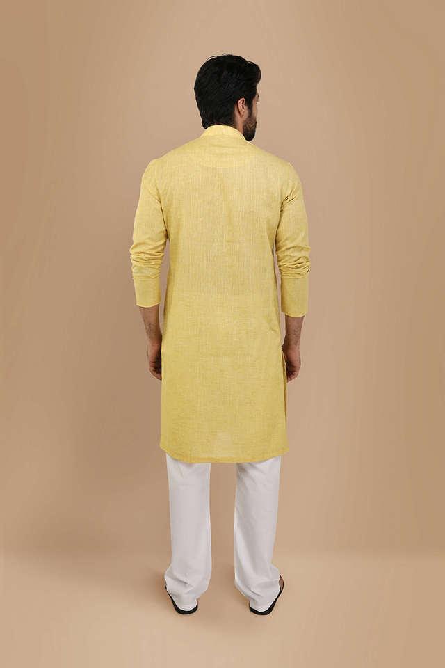 Manyavar yellow best sale kurta with jacket