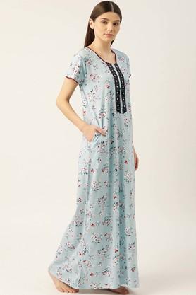 Buy SWEET DREAMS Printed Cotton Collar Neck Women s Night Dress