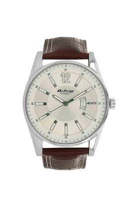 Titan 9322sl03 leather on sale analog men's watch