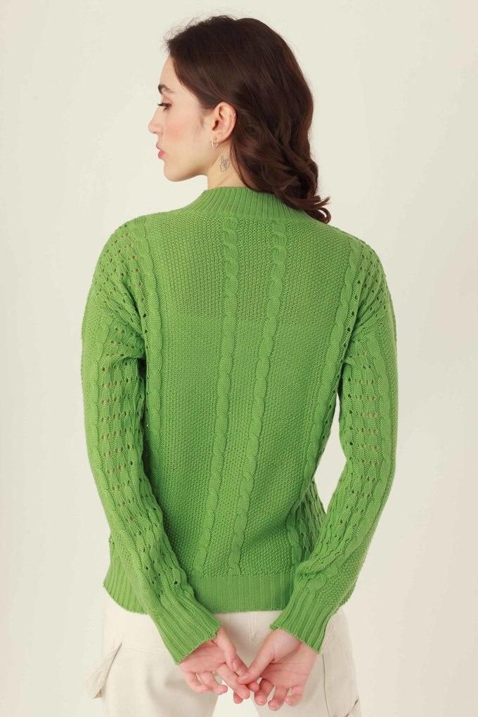 Buy ZINK LONDON Green Embroidered Acrylic V Neck Womens Sweater