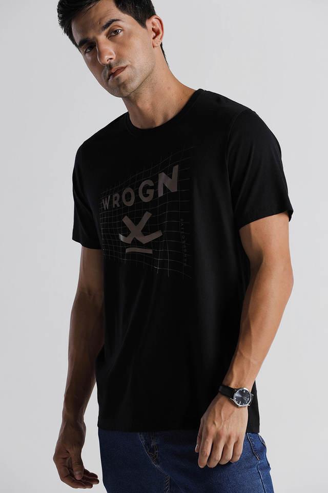 WROGN Printed Cotton Crew Neck Men's T-Shirt(T-Shirts & Polos), Shop Now at ShopperStop.com, India's No.1 Online Shopping Destination