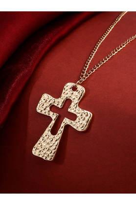 Gold jesus cross on sale necklace