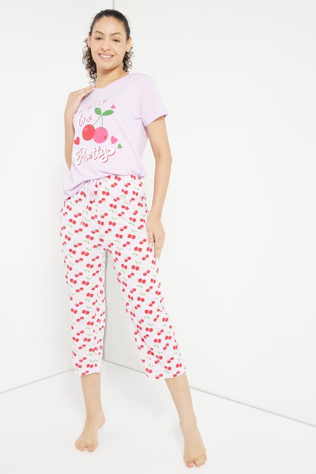 Buy INTUNE Cotton Blend Printed Capri Pants