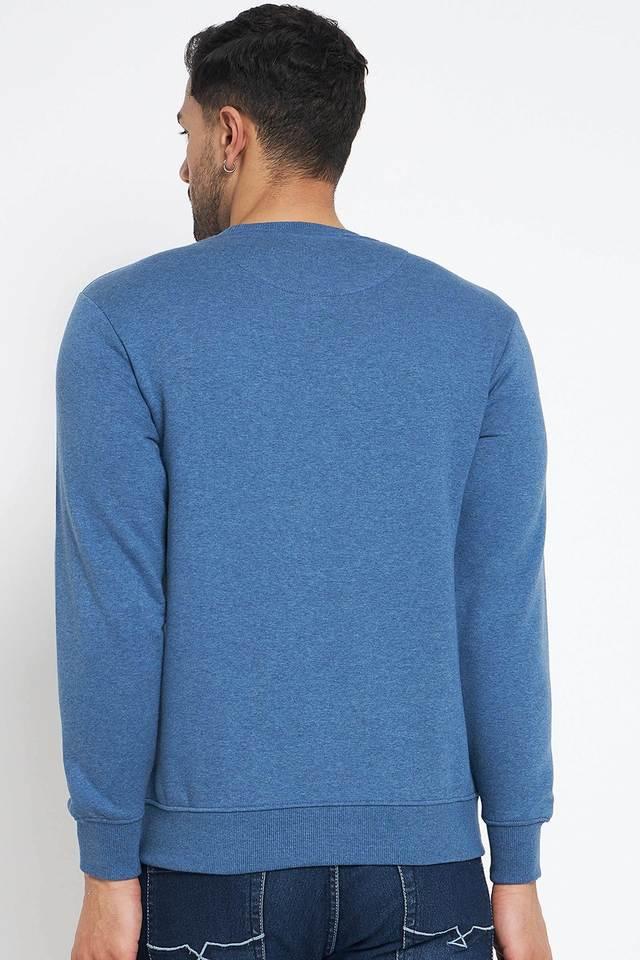 Buy DUKE Blue Printed Blended Round Neck Men s Sweatshirt