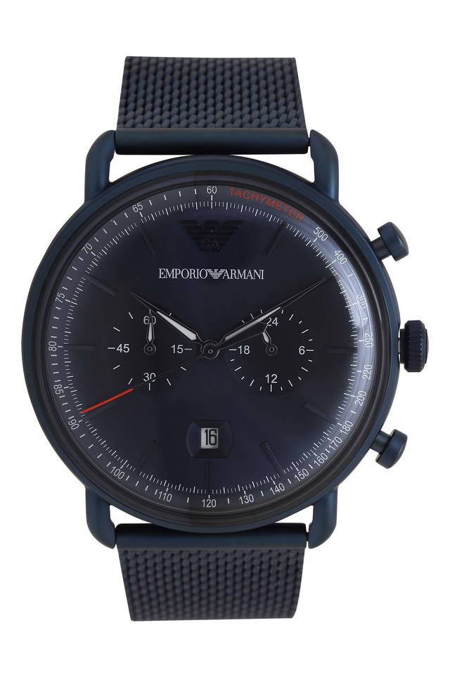 armani chronograph watch black
