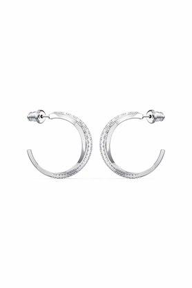 Buy SWAROVSKI Twist Hoop Pierced Earrings White Rhodium Plated