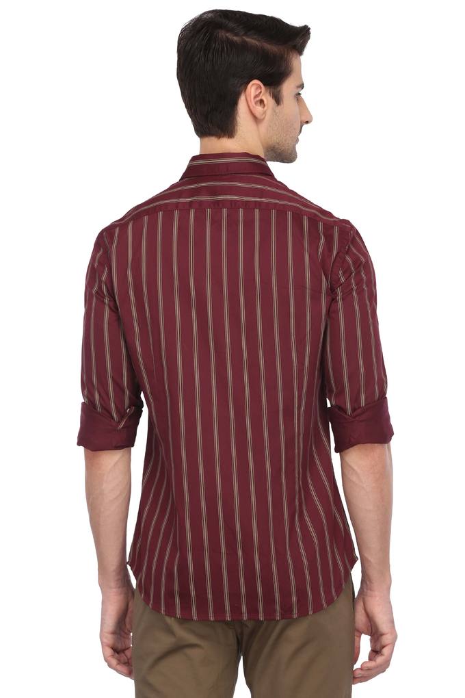 maroon striped shirt mens