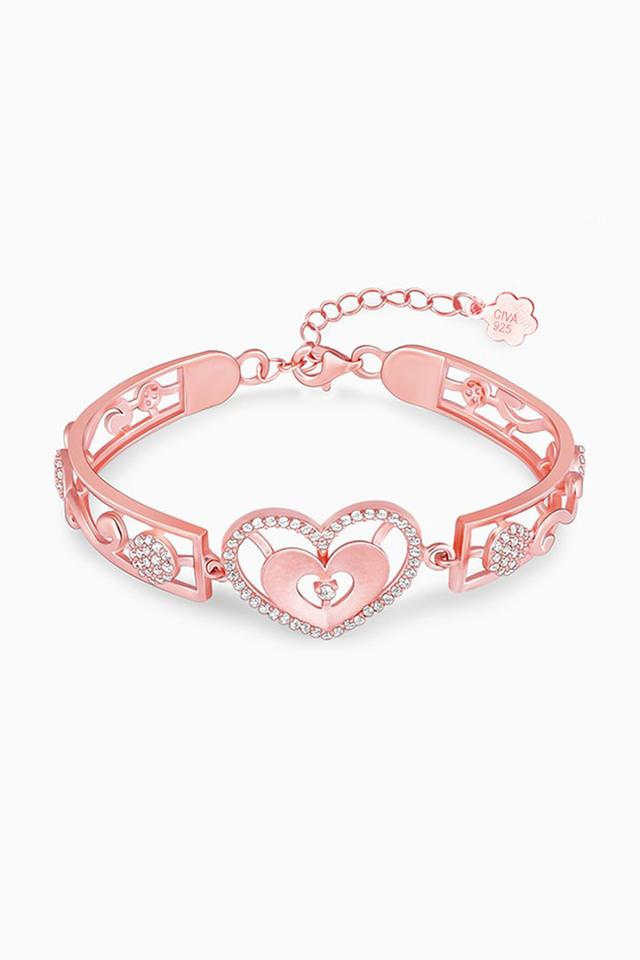 White Heart Anti Tarnish Bracelet - Rose Gold | FashionCrab.com