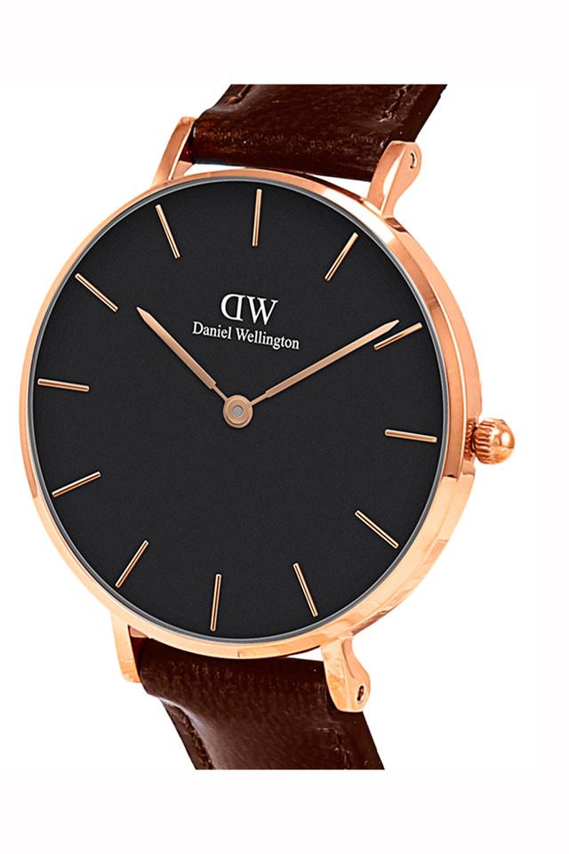 Daniel wellington black outlet leather watch