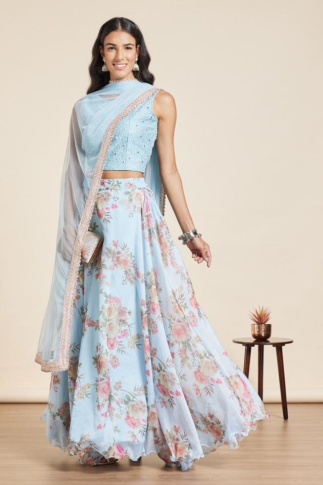 Buy READIPRINT FASHIONS Embellished Georgette Women's Lehenga Choli Set | Shoppers  Stop