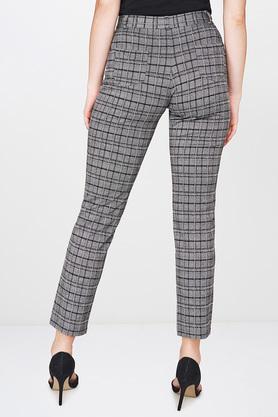 Light Grey Check Skinny Trousers  New Look