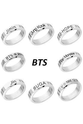 Buy Yellow Chimes Silver Copper Base Metal Kpop Bts Bangtan Members Ring Shoppers Stop