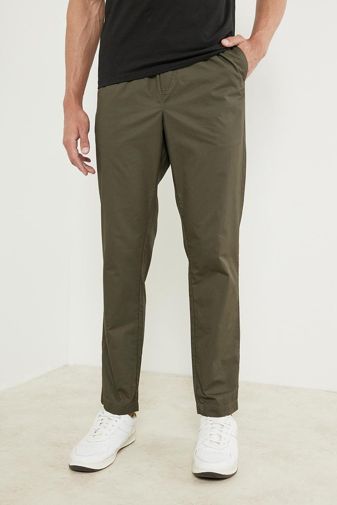 Buy STOP Olive Solid Cotton Slim Fit Men's Track Pants