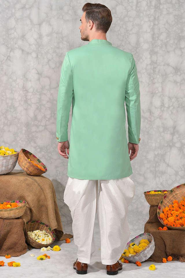 Buy HANGUP Solid Polyester Viscose Regular Fit Men s Sherwani with