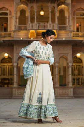 Boat neck best sale anarkali dress