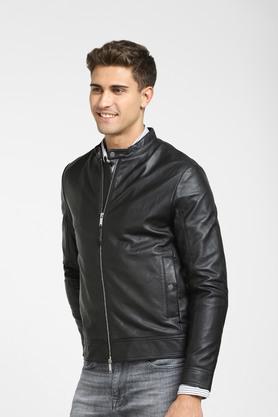 Buy SELECTED Solid Leather Regular Fit Men s Casual Jacket