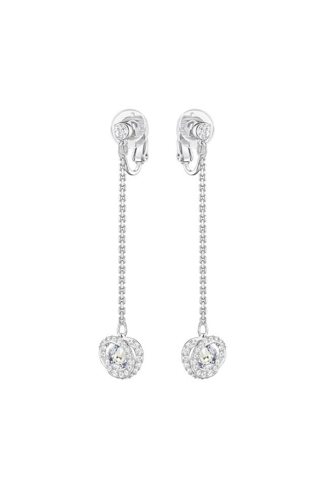 Swarovski Gema Asymmetric Frontback Earrings in White  Lyst