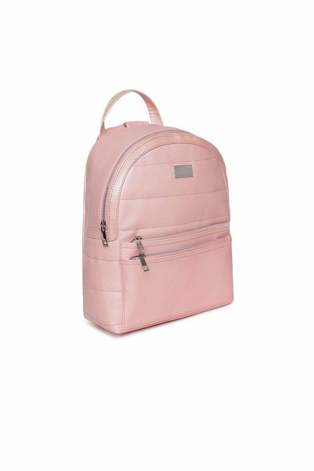 Pink faux outlet leather backpack