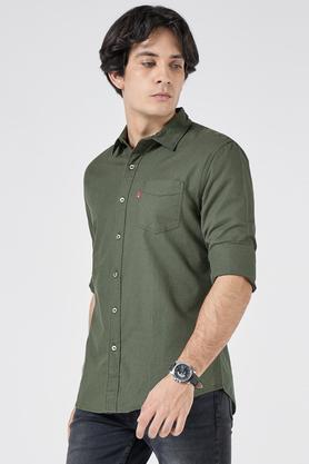 Buy LEVIS Green Solid Cotton Slim Fit Mens Casual Shirt Shoppers