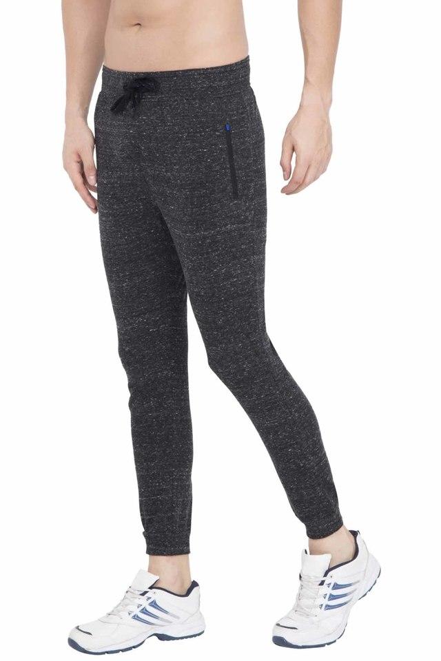 Buy Jockey Men Charcoal Black Slim Fit Solid Joggers - Track Pants for Men  9107639 | Myntra