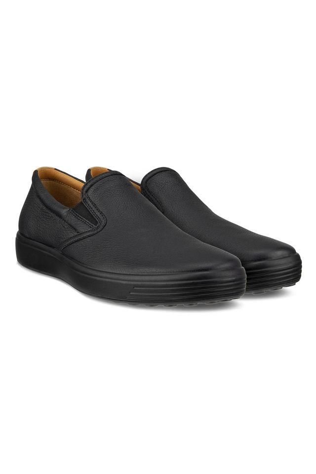 Buy ECCO Black Soft 7 M Leather Slip on Men s Casual Shoes Shoppers Stop