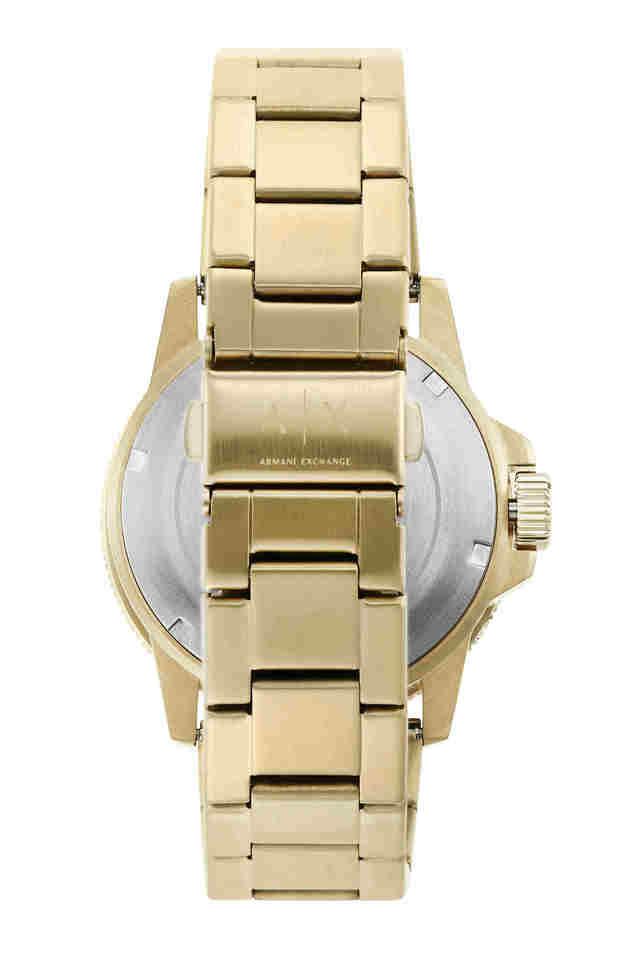 Mens 44 mm Gold Dial Stainless Steel Analog Watch - AX1854