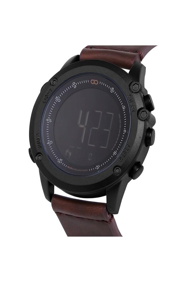 Leather digital hot sale watch