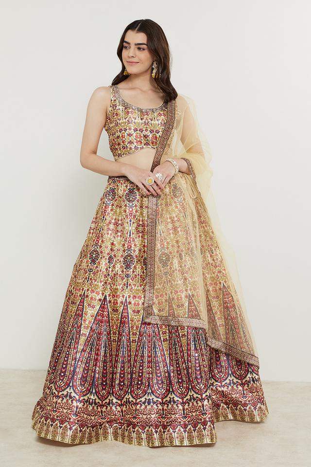 Buy Gold Lehenga Choli Sets for Women by Raswa Online | Ajio.com