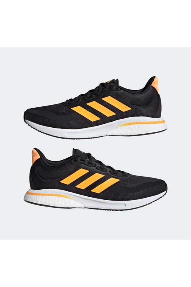 Adidas black and 2025 yellow running shoes