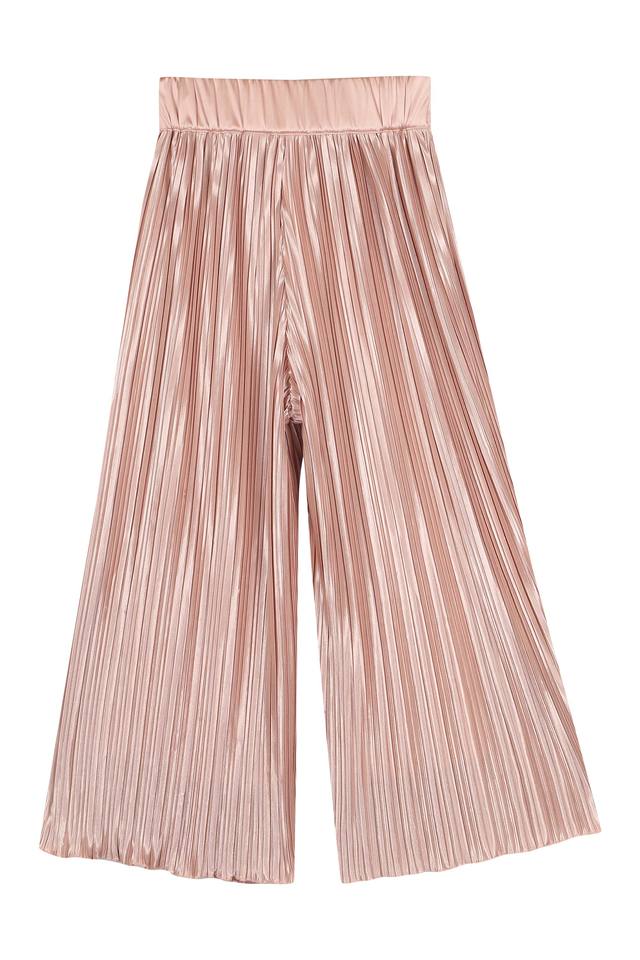 Palazzo Pants for Women Elastic High Waisted Drawstring Pleated Wide Leg  Pants Casual Flowy Lounge Trousers Ladies Clothes - Walmart.com