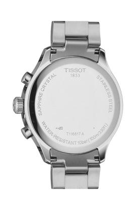 Buy TISSOT Mens Black Dial Stainless Steel Chronograph Watch