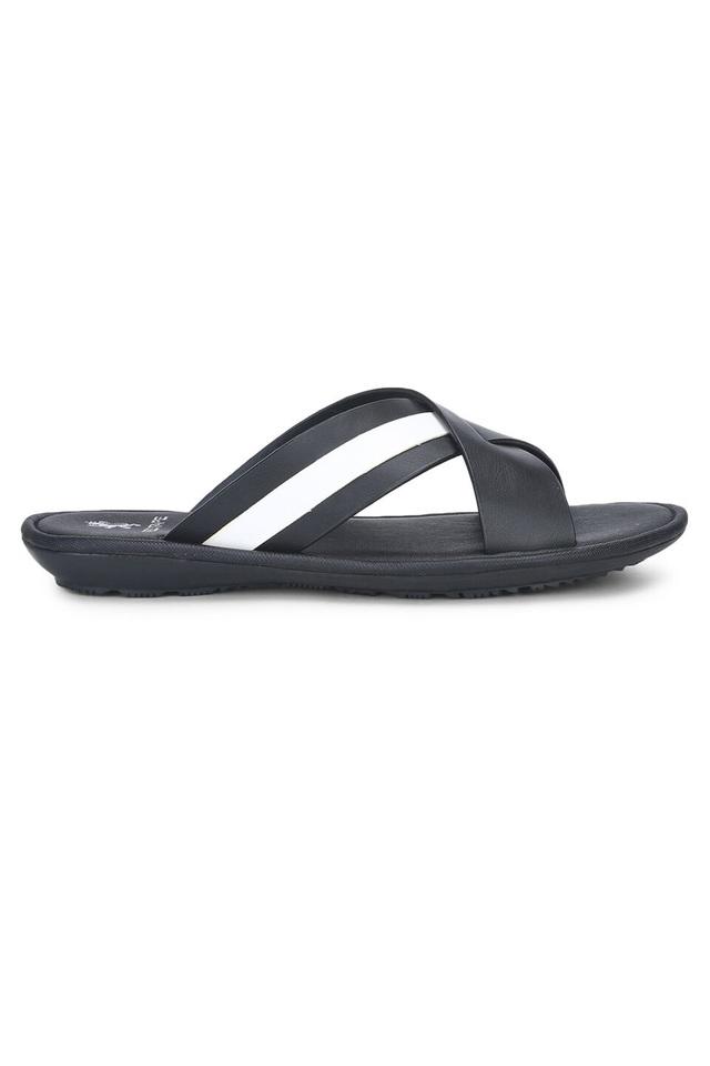 Mens Black White Comfort Sandals