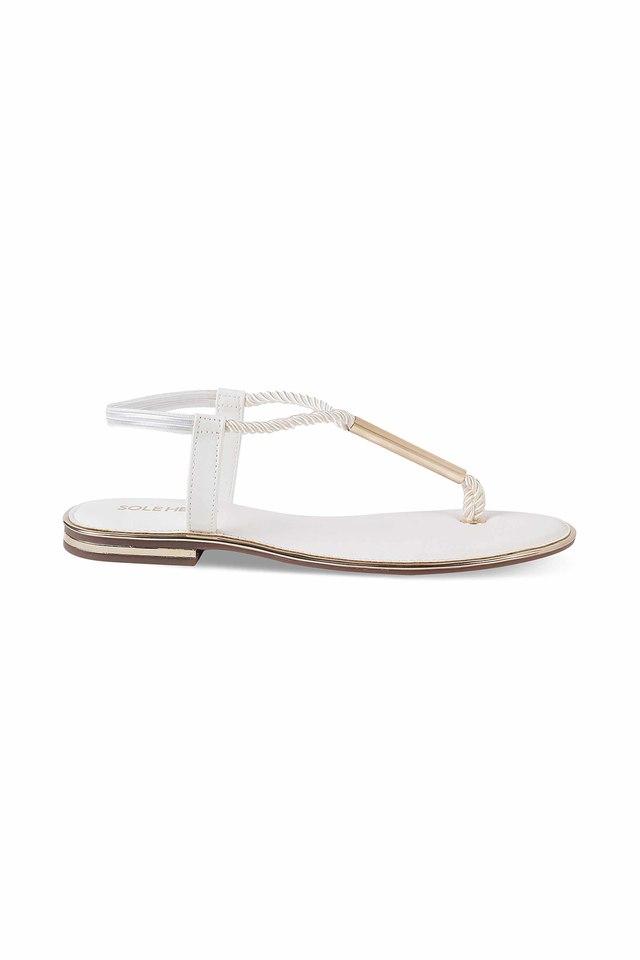 White flat 2024 sandals ladies