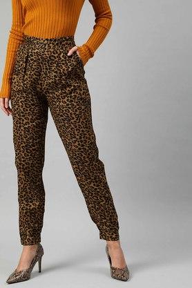 Buy Ishin Women Red Regular fit Cigarette pants Online at Low