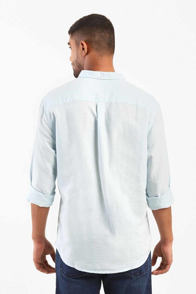 Buy LEVIS Blue Solid Cotton Linen Regular Fit Mens Casual Shirt | Shoppers  Stop