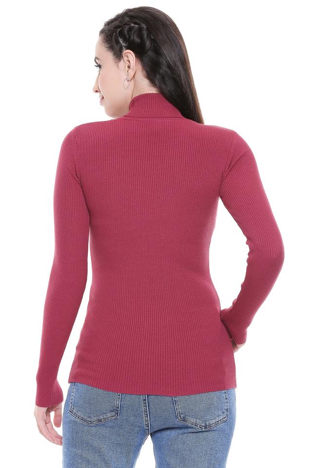 Buy U.S. POLO ASSN. Rose Womens High Neck Solid Sweater Shoppers