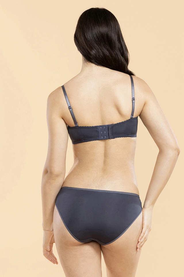 Buy ENAMOR Grey P143 Ultra Low Waist Bikini With Luxe Embroidered Lace For A Modern Chic Look Shoppers Stop