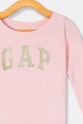 Baby Pink Long Sleeve Logo T Shirt