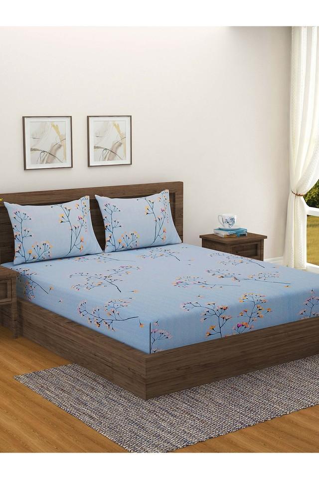 Buy SWAYAM Floral 180 TC Cotton Double Bed Sheet with 2 Pillow Covers
