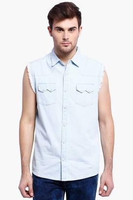 Blue saint denim clearance shirt