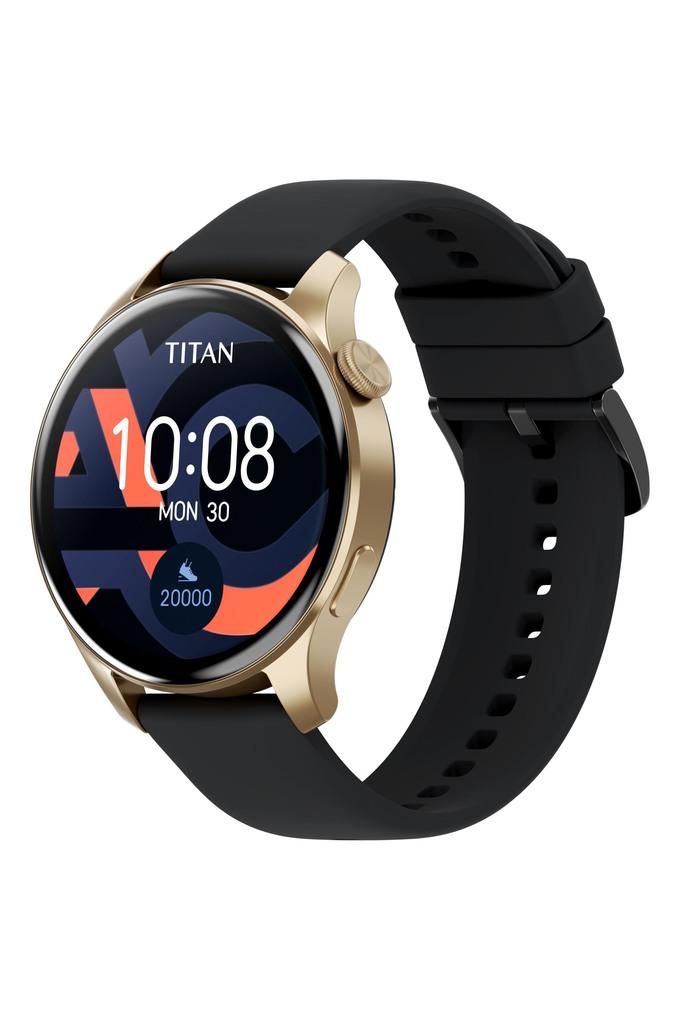 TITAN WEARABLES Mens 54.30 x 14 x 46.90 mm Black Dial Silicone Smart Watch - 90156AP02(Smartwatch & Fitness), Shop Now at Shoppers Stop, India's No.1