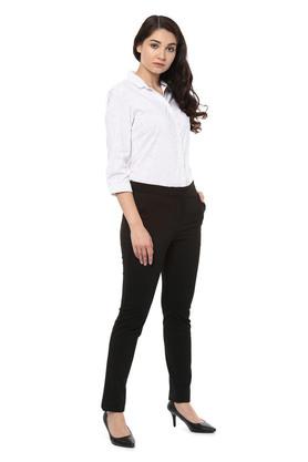 Black Roma Plain Women's Ladies Girls Casual Formal Trouser Pants