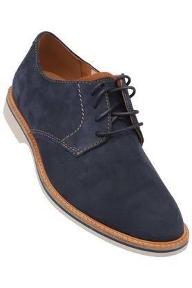 Clarks navy suede shoes sale