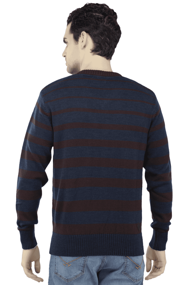 Mens Full Sleeves V Neck Slim Fit Stripe Sweatshirts