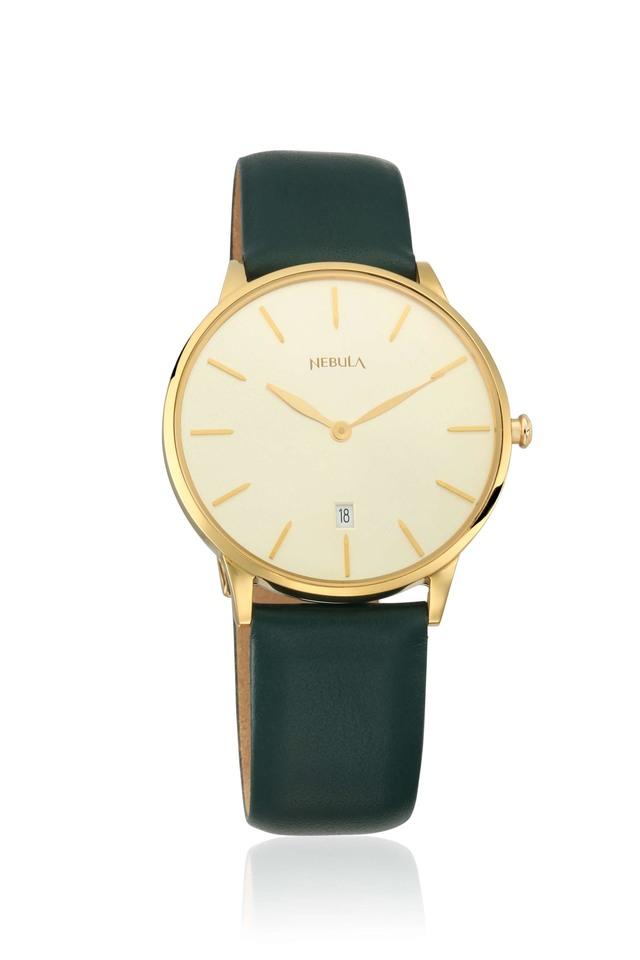 Buy NEBULA 18 Karat Solid Gold Analog Watch for Men with Champagne